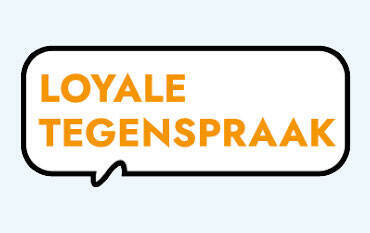 Een denkwolkje met de tekst: loyale tegenspraak