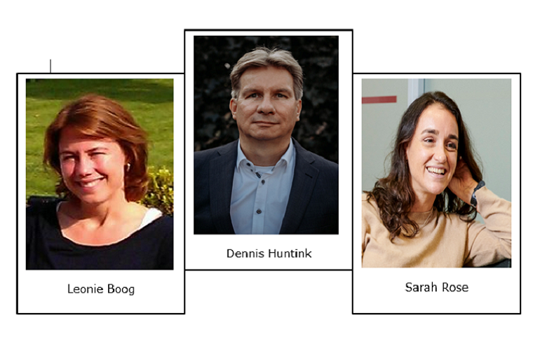 Drie collega's van de RIS: Leonie Boog, Dennis Huntink en Sarah Rose